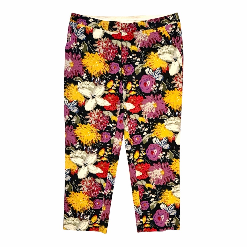 Anthropologie elevenses Floral Cropped Pants size 10